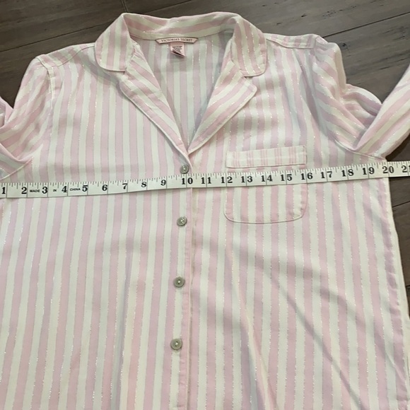 Victorias Secret pajama top pink cream silver - Picture 7 of 8